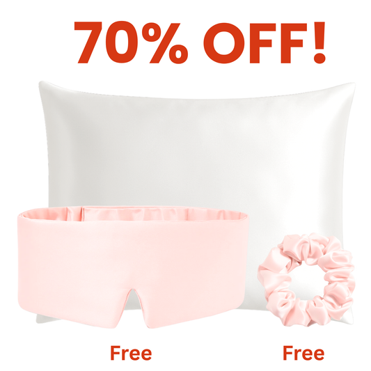 100% Silk Pillow +  Free Silk Eye Mask & Scrunchie